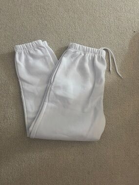 Charlotte Russe White Elastic Waist Joggers